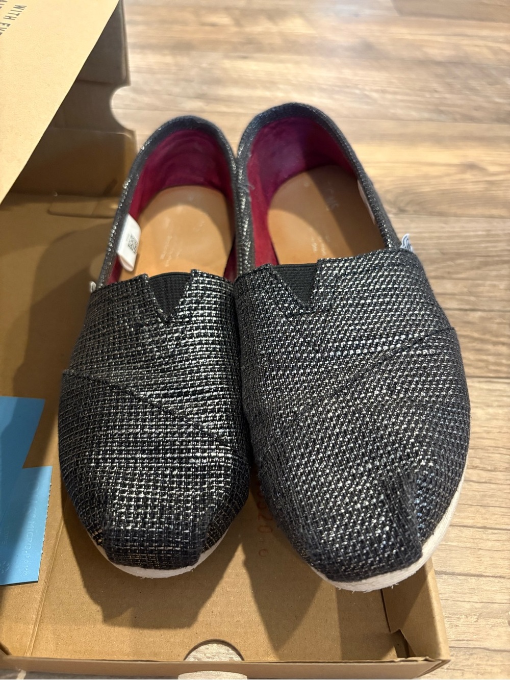Women’s Toms Classic Metallic Burlap Shoe